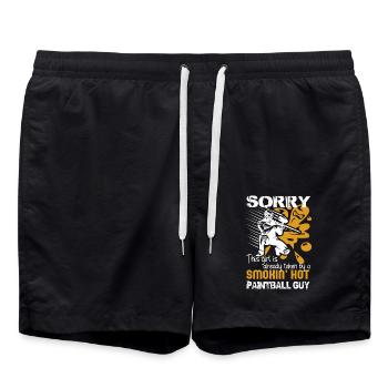 Paintball Taken By A Smokin Hot Paintball Guy - Swim Trunks - black - Front - AI Model Male 185 light (185cm)