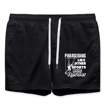 Paragliding Like Other Sports But Harder - Swim Trunks - black - Front - AI Model Male 185 light (185cm)