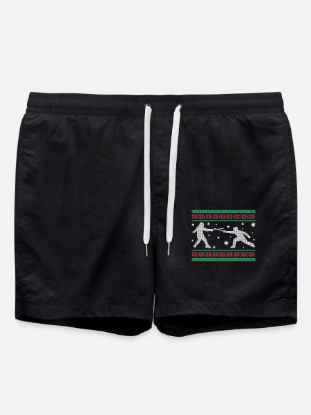Funny Fencing Christmas - Swim Trunks - black