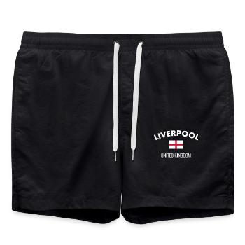 Liverpool Angleterre Anglais Drapeau Anglais - Short de bain - noir - Devant - AI Model Male 185 light (185cm)