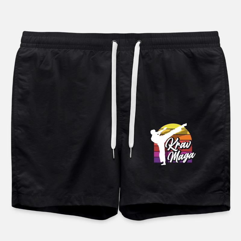 Krav Maga Rétro - Short de bain - noir