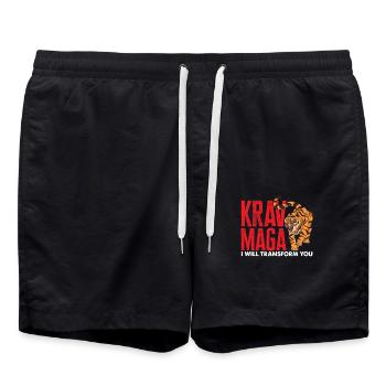 Krav Maga Tiger Sport Kampfgeist - Badeshorts - Schwarz - Vorne - AI Model Male 185 light (185cm)