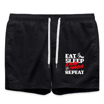 Krav Maga - Badeshorts - Schwarz - Vorne - AI Model Male 185 light (185cm)
