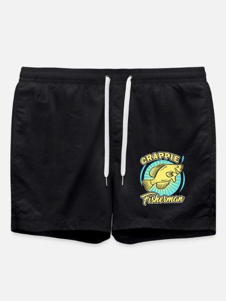 Fishing Crappie Fisherman - Swim Trunks - black
