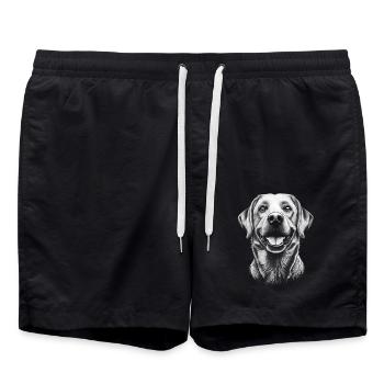 Labrador Portrait Labbi Labrador Retriever Hunde - Badeshorts - Schwarz - Vorne - AI Model Male 185 light (185cm)