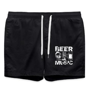 Bière et musique - Short de bain - noir - Devant - AI Model Male 185 light (185cm)