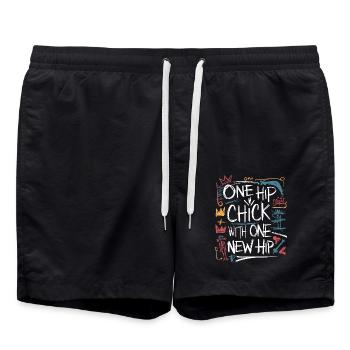 Cool and strong with a new hip - Swim Trunks - black - Front - AI Model Male 185 light (185cm)