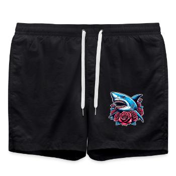 Roses de requin - Short de bain - noir - Devant - AI Model Male 185 light (185cm)