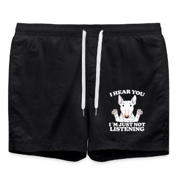 Bull Terrier Saying Funny Bull Terrier Gift - Swim Trunks - black - Front - AI Model Male 185 light (185cm)