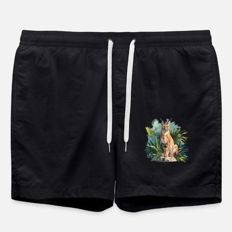 Caracal Karakale Karakal - Swim Trunks - black
