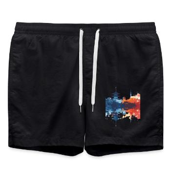 Hakodate - Short de bain - noir - Devant - AI Model Male 185 light (185cm)