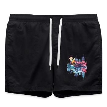 Himeji - Short de bain - noir - Devant - AI Model Male 185 light (185cm)