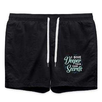 Plongée sous-marine Je plonge plus profondément que vos secrets plongeur - Short de bain - noir - Devant - AI Model Male 185 light (185cm)