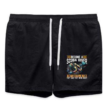 Scuba Diving Become A Scuba Diver They Said Diver - Swim Trunks - black - Front - AI Model Male 185 light (185cm)