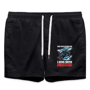 Scuba Diving You Can't Scare Me Snorkeling Swimmer - Badeshorts - Schwarz - Vorne - AI Model Male 185 light (185cm)