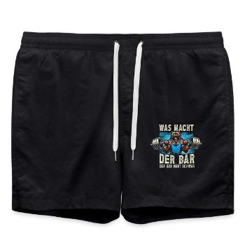 Bodybuilding Bodybuilder Fitness Geschenk Muskeln - Badeshorts - Schwarz - Vorne - AI Model Male 185 light (185cm)