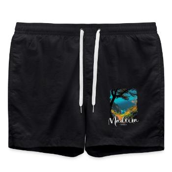 Madeira Island Portugal Vacation Souvenir Tours - Swim Trunks - black - Front - AI Model Male 185 light (185cm)