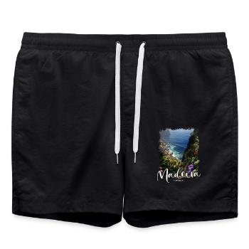 Madeira Island Portugal Vacation Souvenir Tours - Swim Trunks - black - Front - AI Model Male 185 light (185cm)