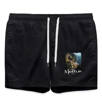 Madeira Island Portugal Vacation Souvenir Tours - Swim Trunks - black - Front - AI Model Male 185 light (185cm)