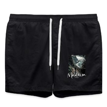 Île de Madère Portugal Vacances Visites Souvenirs - Short de bain - noir - Devant - AI Model Male 185 light (185cm)