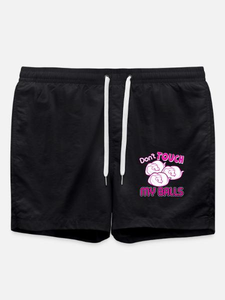 Python Don't Touch My Balls - Swim Trunks - black