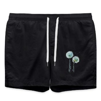 Löwenzahn Glück und Liebe Inspirierendes Design - Badeshorts - Schwarz - Vorne - AI Model Male 185 light (185cm)