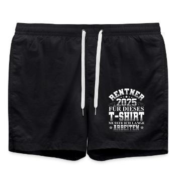 Rentner 2025 - Badeshorts - Schwarz - Vorne - AI Model Male 185 light (185cm)
