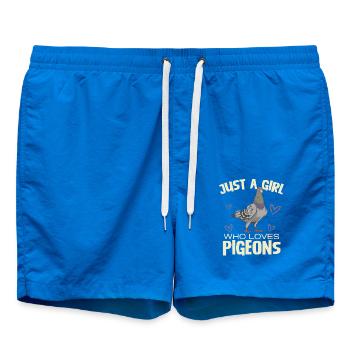 Just a girl who loves pigeons - Swim Trunks - cobalt blue - Front