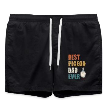 Best pigeon dad ever - Swim Trunks - black - Front - AI Model Male 185 light (185cm)