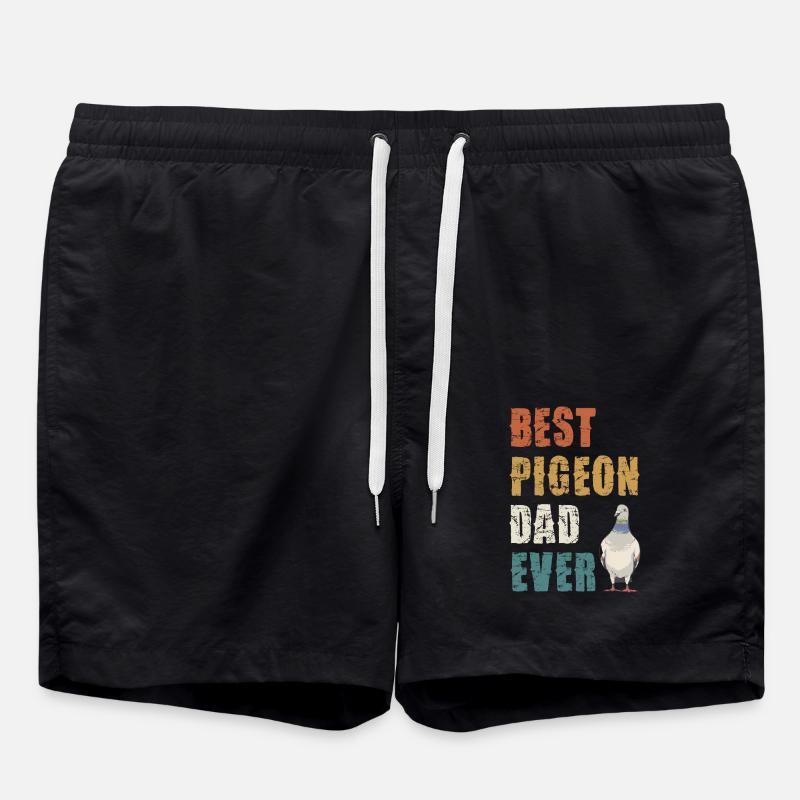 Bester Tauben Papa Aller Zeiten - Badeshorts - Schwarz