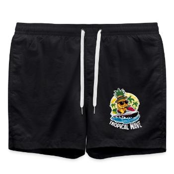tropical wave - ananas sur jet ski - Short de bain - noir - Devant - AI Model Male 185 light (185cm)