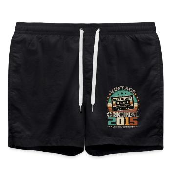 Original 2015 Vintage Cadeau Anniversaire Rétro - Short de bain - noir - Devant - AI Model Male 185 light (185cm)