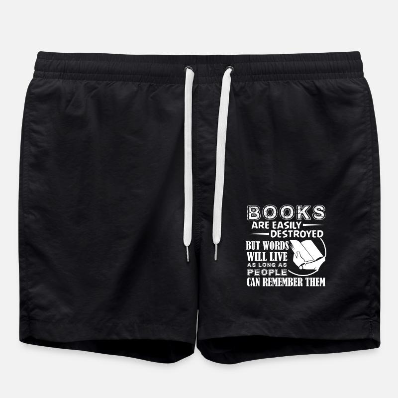 Reading Love Reading Book - Swim Trunks - black