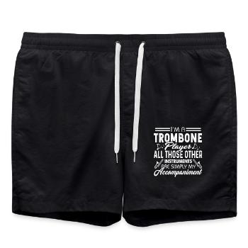 I am A Trombone Player - Swim Trunks - black - Front - AI Model Male 185 light (185cm)
