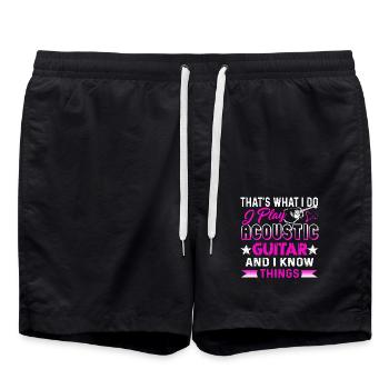 I Play Acoustic Guitar And I Know Things - Swim Trunks - black - Front - AI Model Male 185 light (185cm)