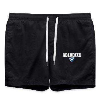 Aberdeen Écosse Vintage Drapeau de l’Écosse - Short de bain - noir - Devant - AI Model Male 185 light (185cm)