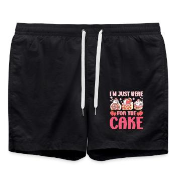 Pâtissier Juste ici pour le gâteau Cadeau mignon - Short de bain - noir - Devant - AI Model Male 185 light (185cm)