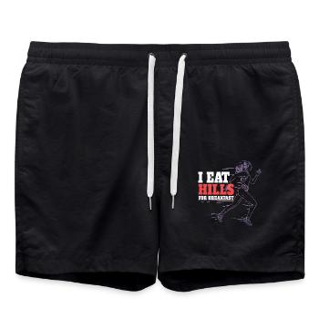 Je mange des collines pour le petit-déjeuner Marathon - Short de bain - noir - Devant - AI Model Male 185 light (185cm)