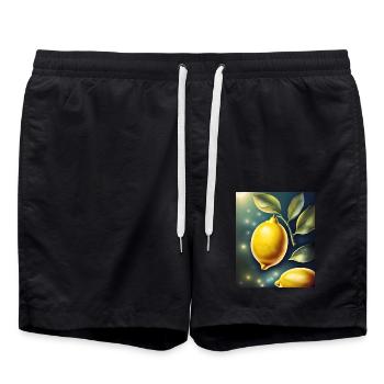 Healthy lemon lemon - Swim Trunks - black - Front - AI Model Male 185 light (185cm)