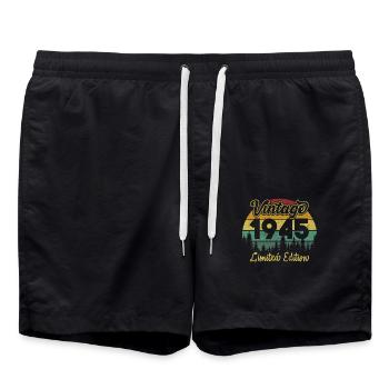 Vintage 1945 limited edition - Swim Trunks - black - Front - AI Model Male 185 light (185cm)