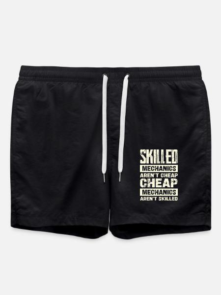 Experienced mechanics are not cheap - Swim Trunks - black