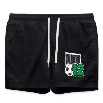 Football Birthday 12 Year Old Children's Birthday Party - Swim Trunks - black - Front - AI Model Male 185 light (185cm)
