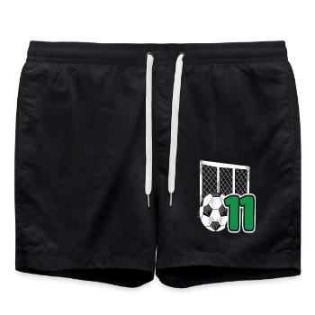 Fête d’anniversaire des enfants de football 11 ans - Short de bain - noir - Devant - AI Model Male 185 light (185cm)