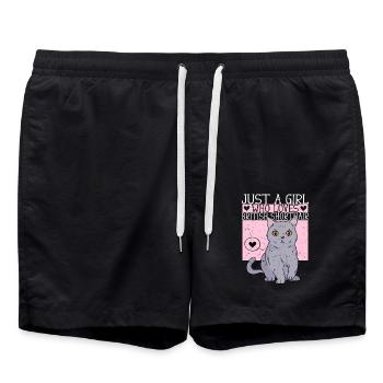 Juste une fille qui aime le kit de mère à poil court britannique - Short de bain - noir - Devant - AI Model Male 185 light (185cm)