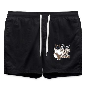 Proud Birman Cat Owner - Swim Trunks - black - Front - AI Model Male 185 light (185cm)