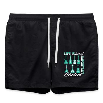 Guitar Life Is Full Of Important Choice - Swim Trunks - black - Front - AI Model Male 185 light (185cm)
