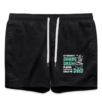 Mon joueur de caisse claire préféré m’appelle papa - Short de bain - noir - Devant - AI Model Male 185 light (185cm)