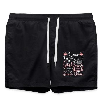 Ne sous-estimez jamais une fille qui joue de la caisse claire - Short de bain - noir - Devant - AI Model Male 185 light (185cm)