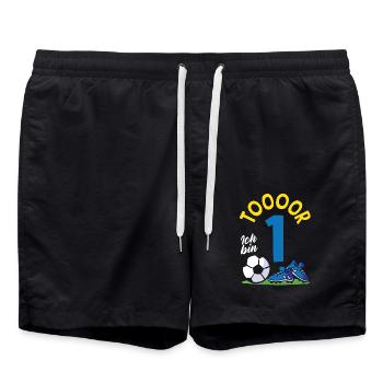 Goal Football I’m 1 Fête d’anniversaire des enfants - Short de bain - noir - Devant - AI Model Male 185 light (185cm)