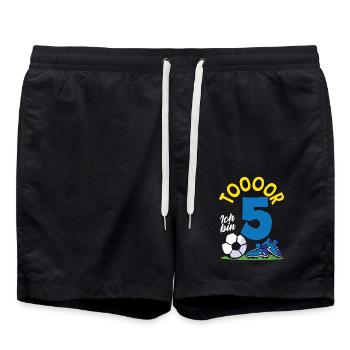 Goal Football I’m 5 Fête d’anniversaire des enfants - Short de bain - noir - Devant - AI Model Male 185 light (185cm)